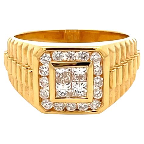 mens rolex style diamond ring|18k gold rolex ring.